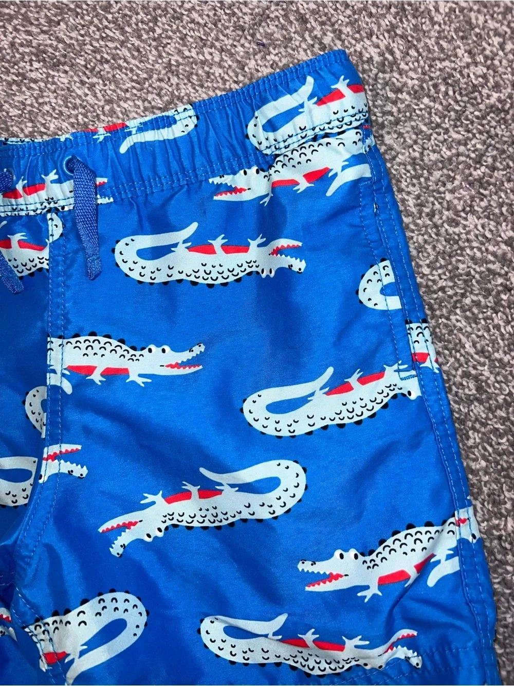 Hanna andersson Blue Alligator Print Swim Trunks size 5